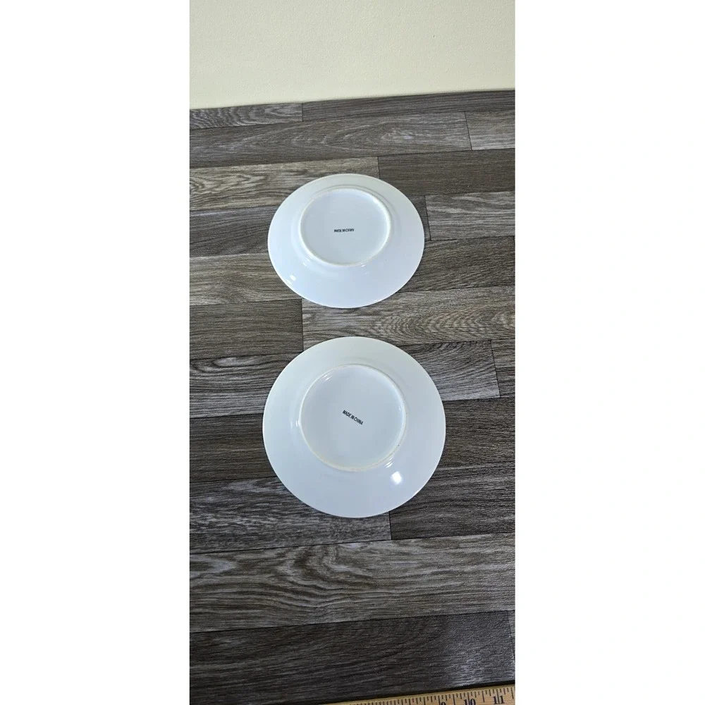 Unbranded Dessert Plates Set of‎ 2 White 